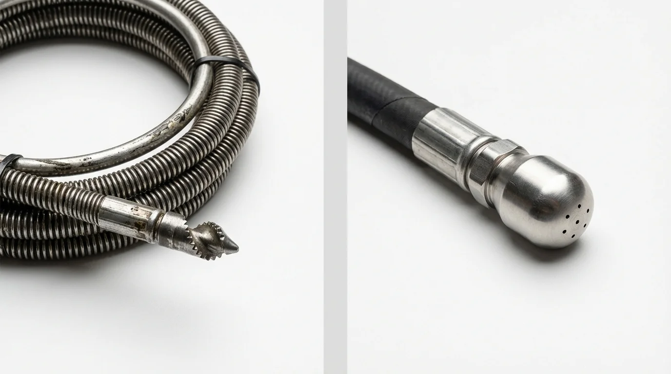 Drain snake cable and hydro jetting nozzle used for drain cleaning in Fajardo, PR