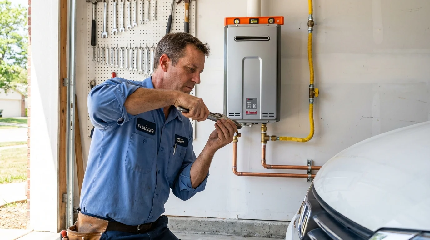 Tankless water heater installation by a Johns Plumbing LLC plumber in Fajardo